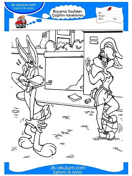 Çocuklar İçin Bugs Bunny Boyama Sayfaları 
